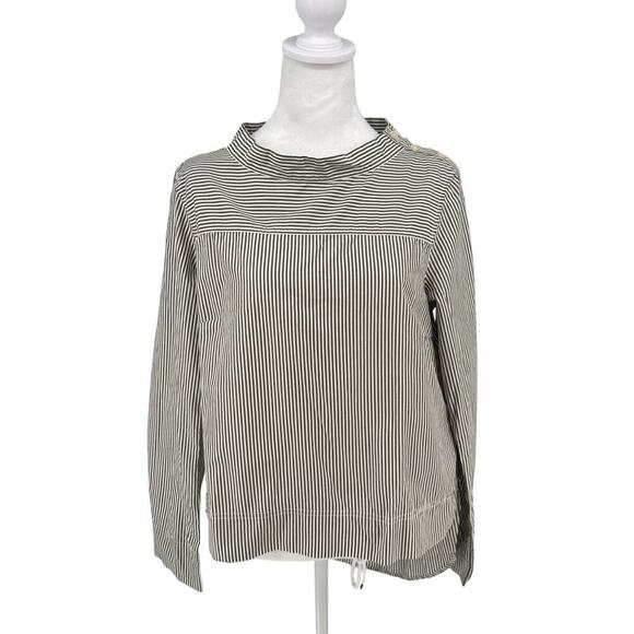 J.Crew Women’s Striped Button Shoulder Long Sleeve Cotton Top Size 6 EUC preppy - Picture 1 of 10